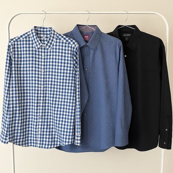 Mens Sz Large Shirt Bundle(3)–Tallia, Old Navy, Claiborne Button-Up Dress Shirts - Picture 1 of 14
